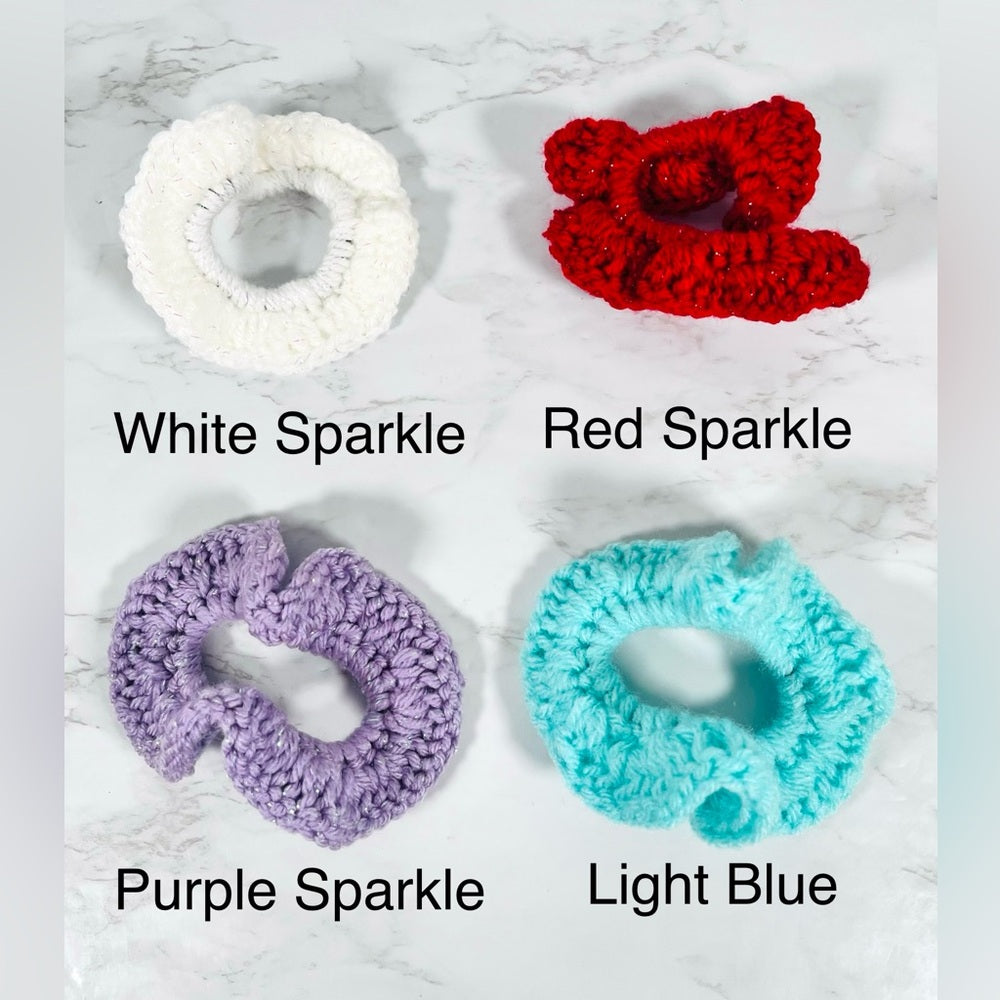 2 Handmade Crochet Hair Scrunchies Pick Colors USA Cozy
