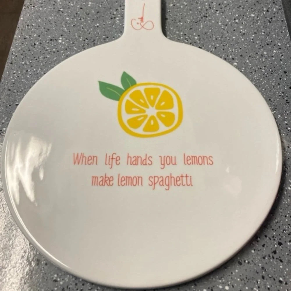Giada Cromwell Lemon Spaghetti Ceramic 10" Pizza Serving Plate