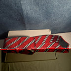 Steve & Barrys Necktie Mens Red Blue White Stripe Regimental Repp Collegiate Tie