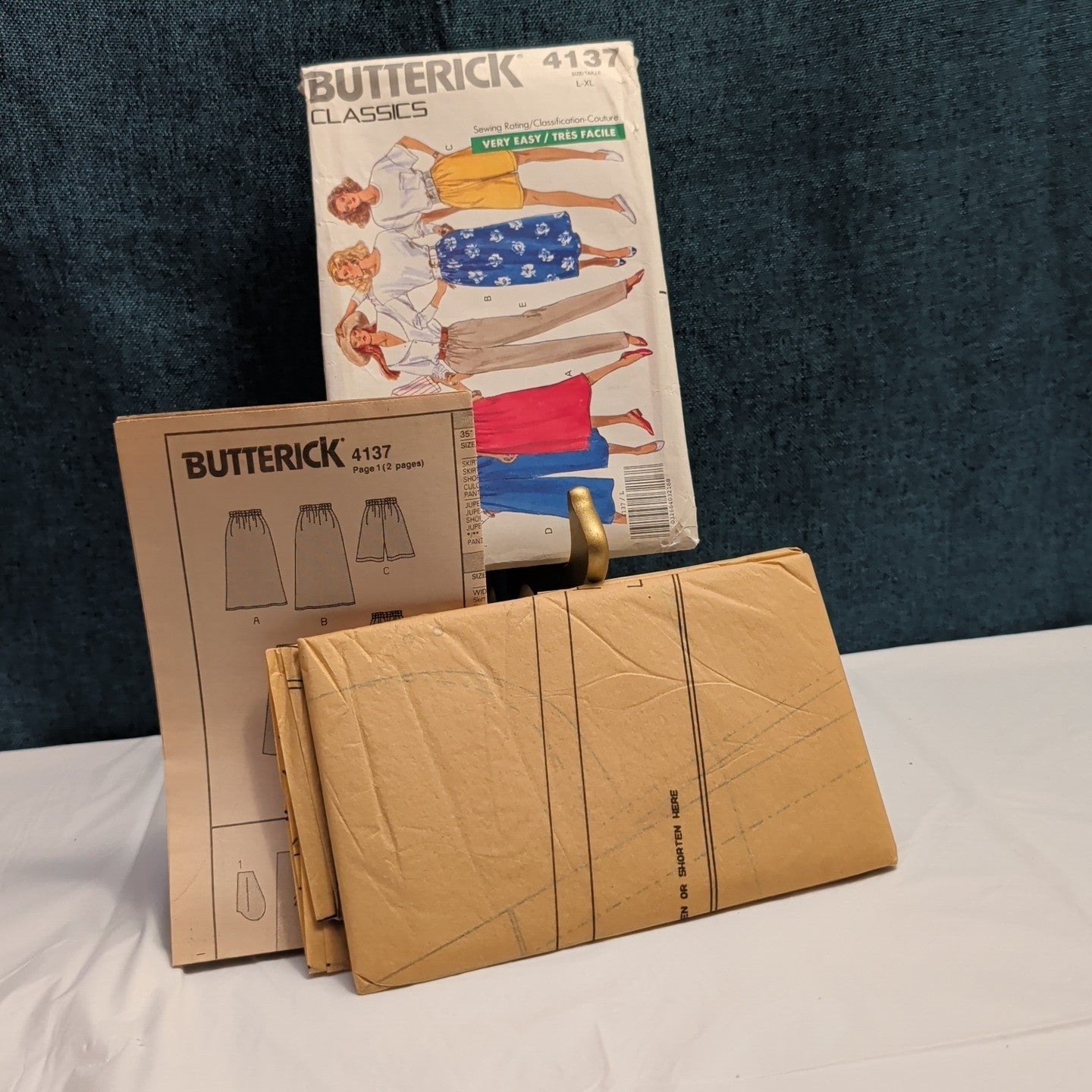 Butterick 4137 Pattern Culottes Dirndl Skirt Pants Shorts 1989 Size L-XL Uncut