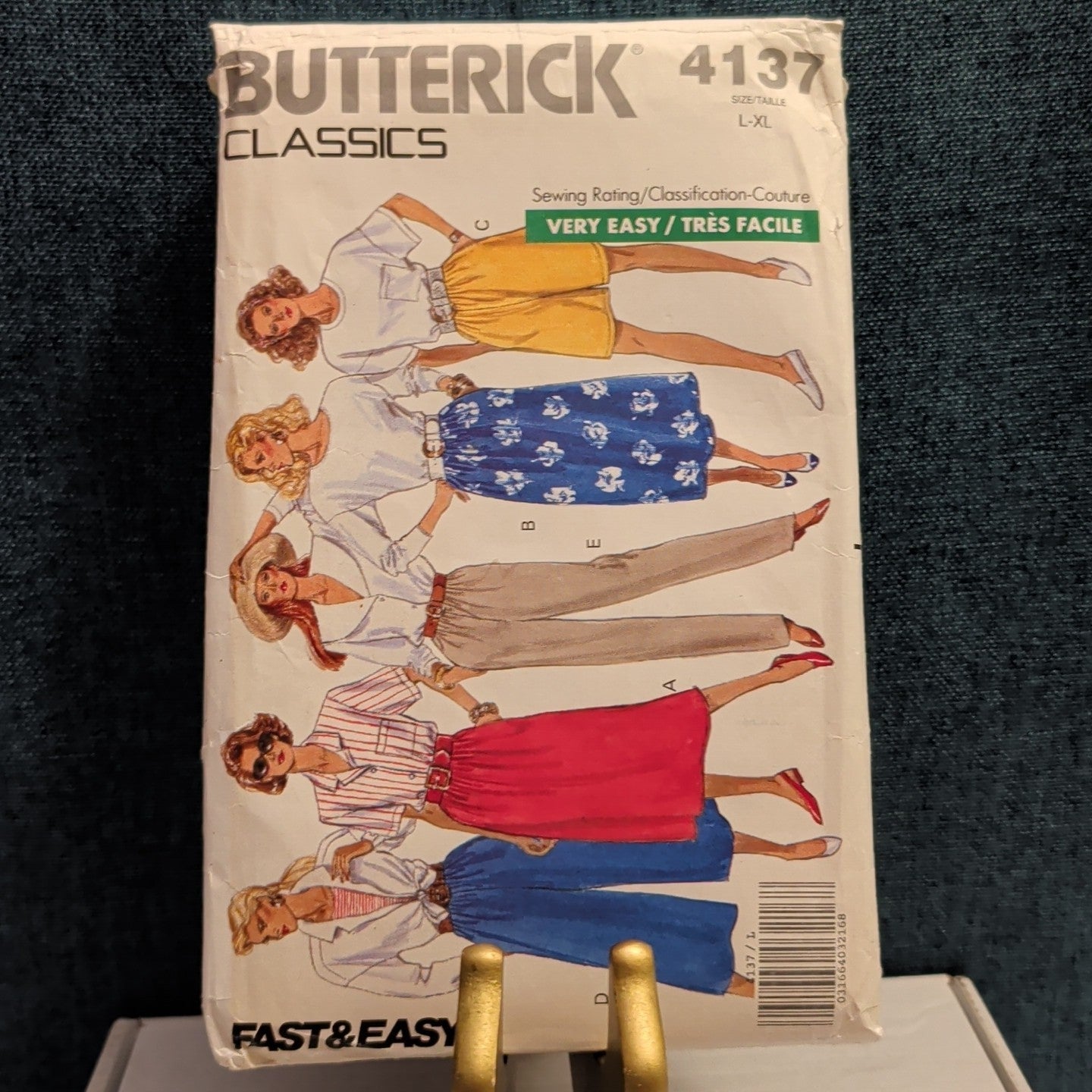 Butterick 4137 Pattern Culottes Dirndl Skirt Pants Shorts 1989 Size L-XL Uncut