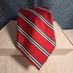 Steve & Barrys Necktie Mens Red Blue White Stripe Regimental Repp Collegiate Tie