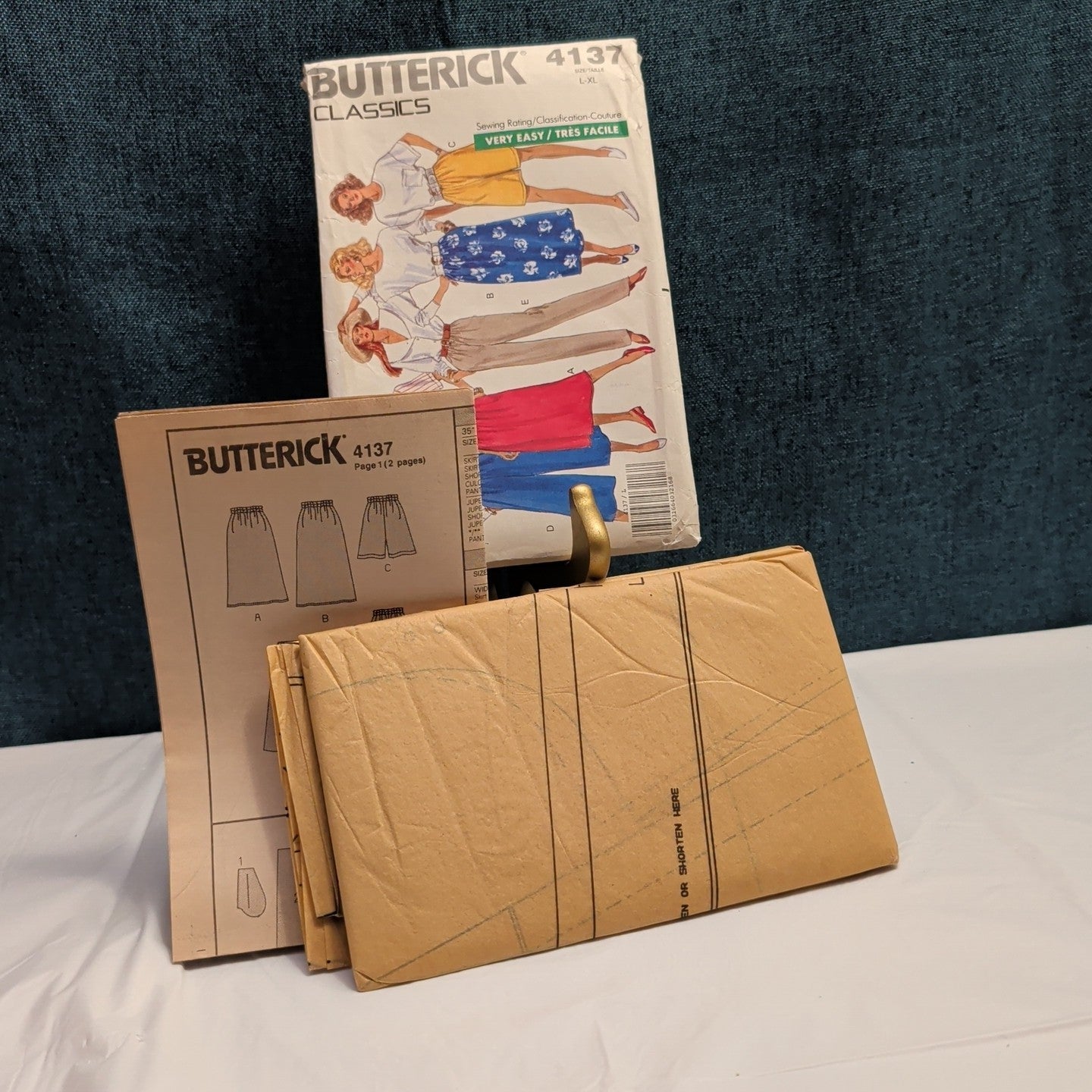 Butterick 4137 Pattern Culottes Dirndl Skirt Pants Shorts 1989 Size L-XL Uncut