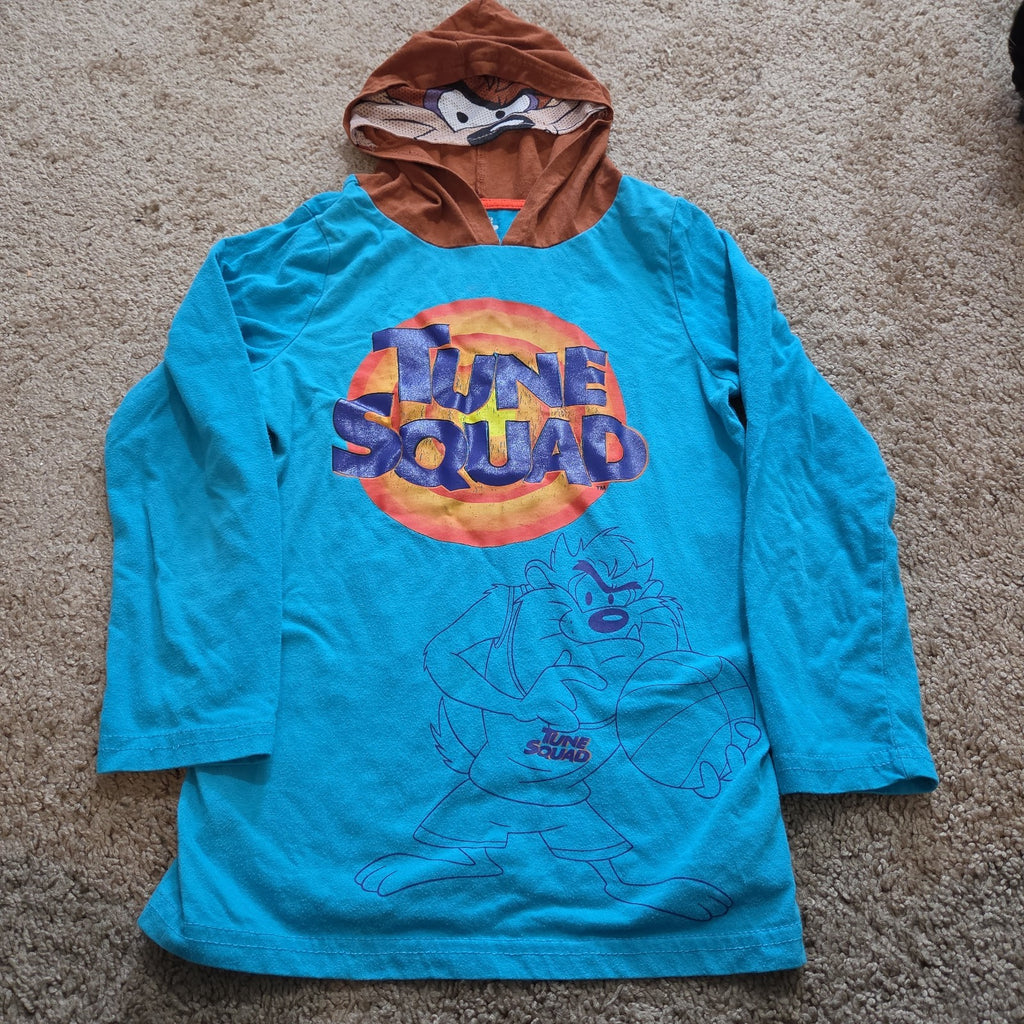 Space Jam Taz Boys Hooded Shirt 10 Tune Squad Deep Teal 2021