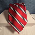 Steve & Barrys Necktie Mens Red Blue White Stripe Regimental Repp Collegiate Tie