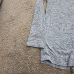 Thyme Honey Blouse Long Sleeve Side Tie Top Gray Heather Knit L