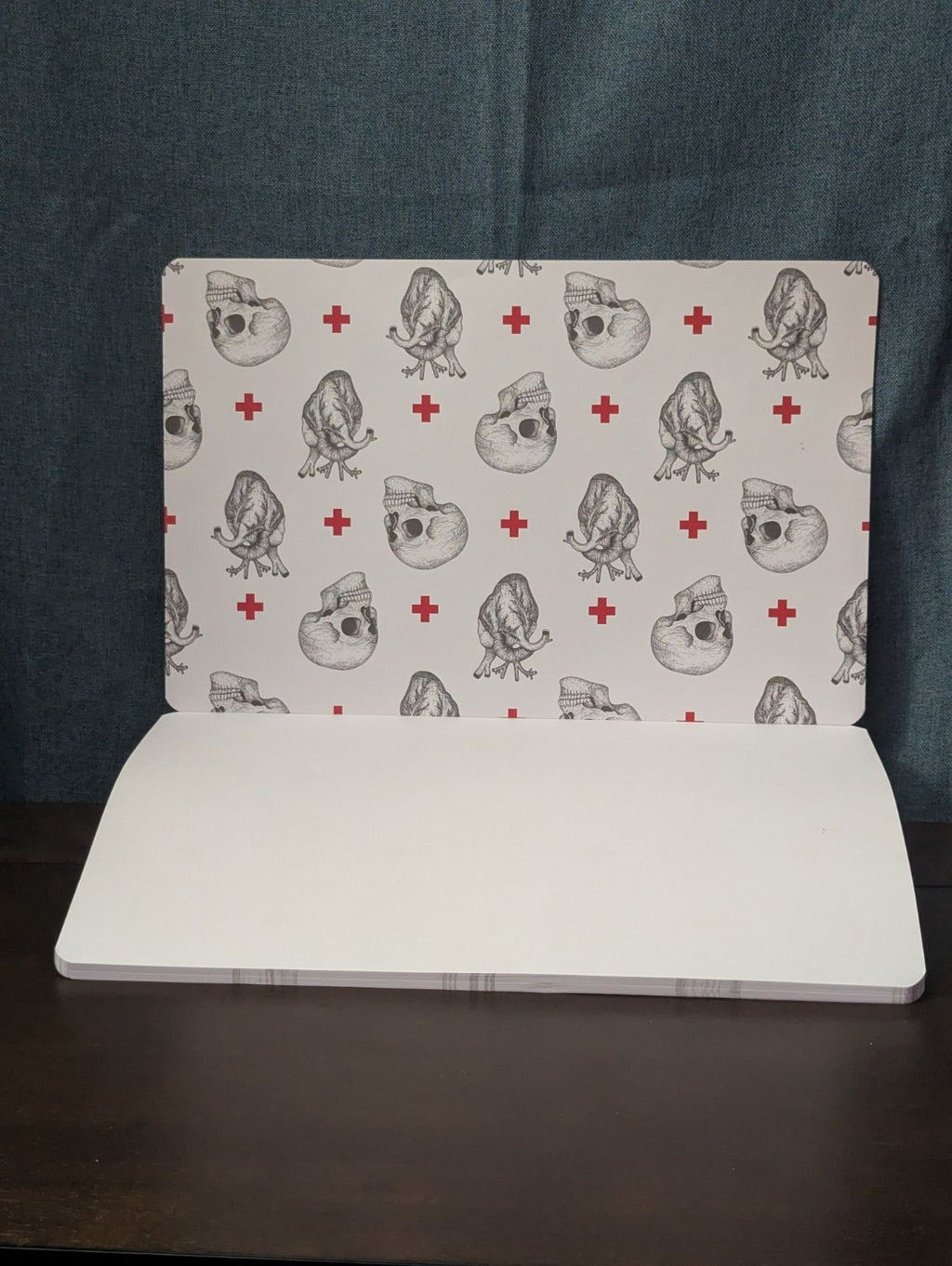 Wrapaholic 50 Anatomical Skull & Heart Paper Placemats | 11x17 Pad | Gothic Medi