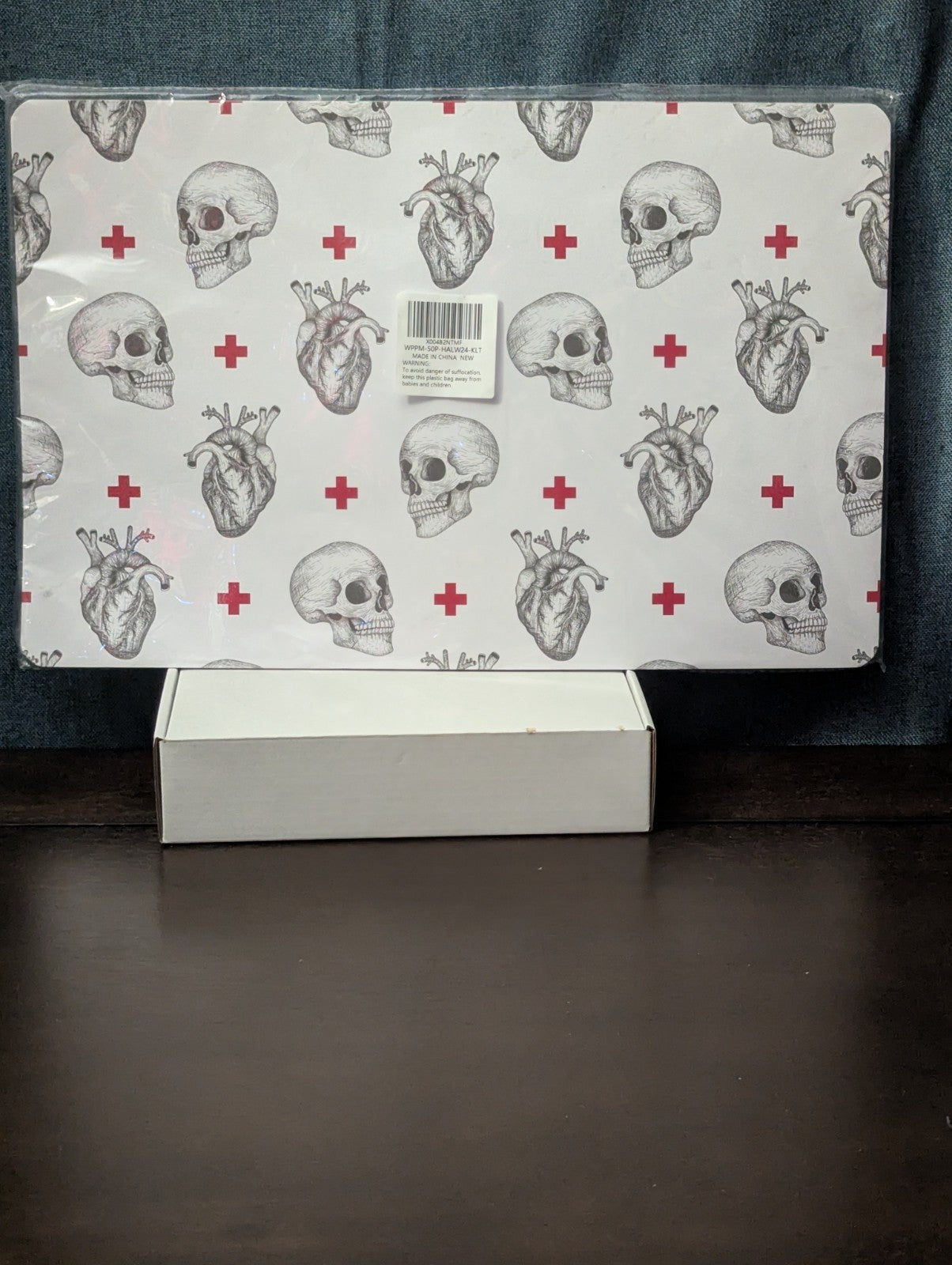 Wrapaholic 50 Anatomical Skull & Heart Paper Placemats | 11x17 Pad | Gothic Medi