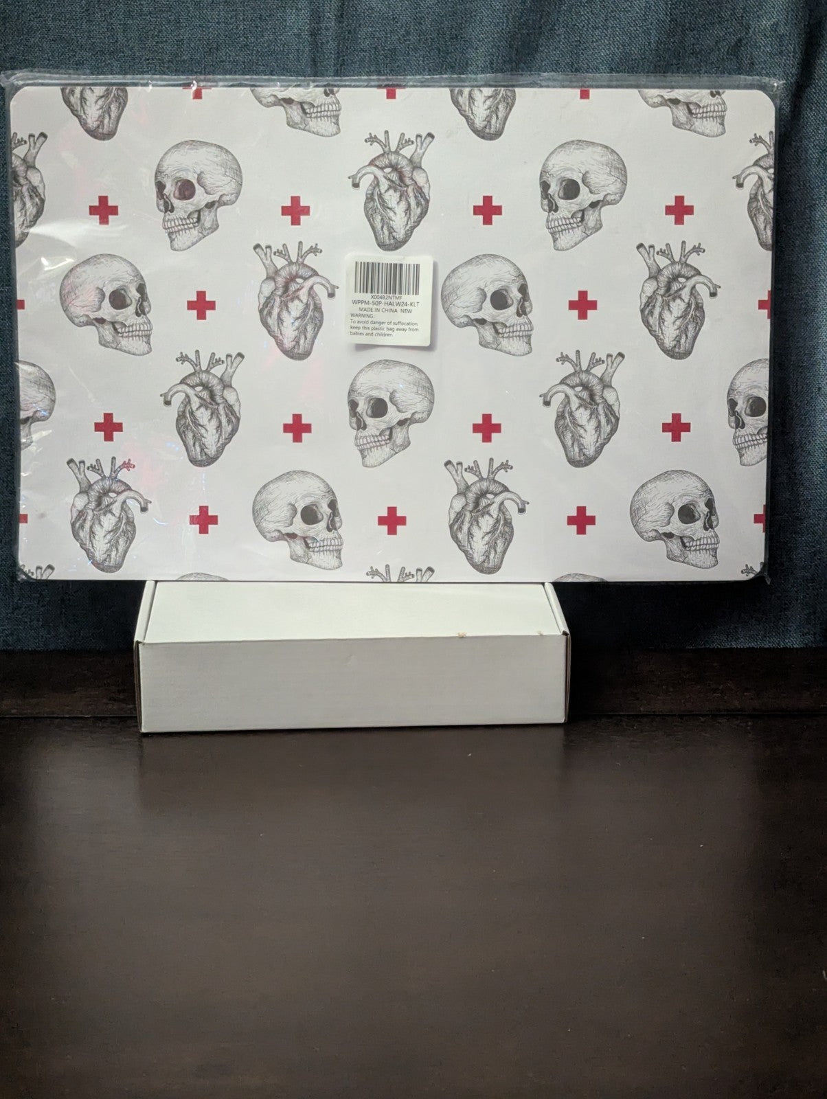 Wrapaholic 50 Anatomical Skull & Heart Paper Placemats | 11x17 Pad | Gothic Medi