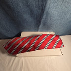 Steve & Barrys Necktie Mens Red Blue White Stripe Regimental Repp Collegiate Tie