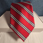 Steve & Barrys Necktie Mens Red Blue White Stripe Regimental Repp Collegiate Tie