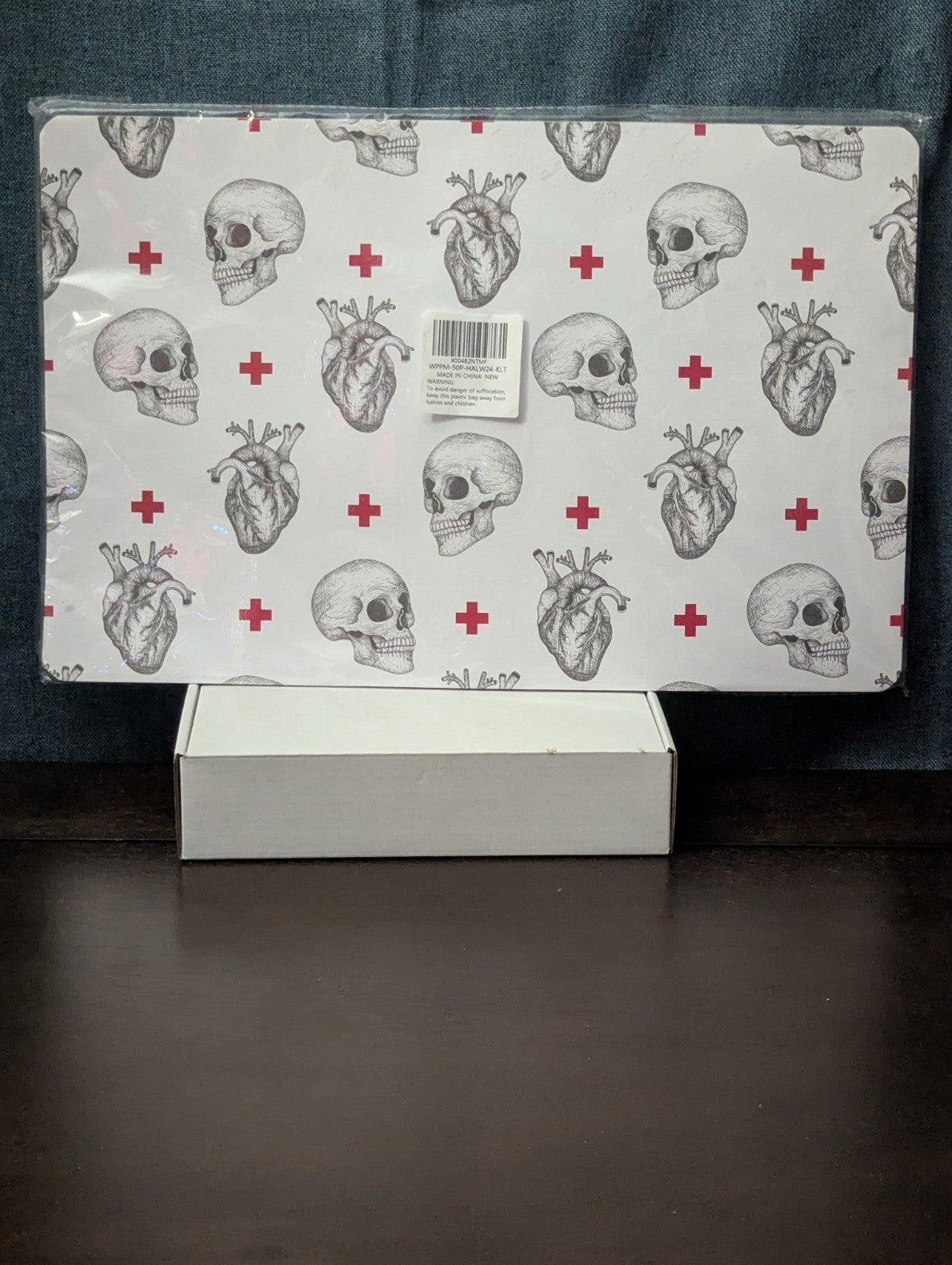 Wrapaholic 50 Anatomical Skull & Heart Paper Placemats | 11x17 Pad | Gothic Medi