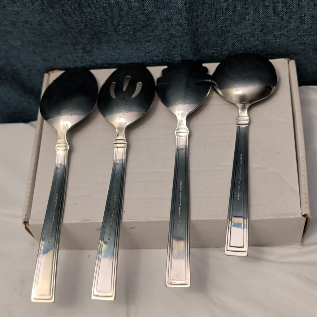 8 Pc HAMPTON SILVERSMITHS PORTFOLIO Serving Set | Glossy Hostess Completer 208