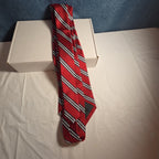 Steve & Barrys Necktie Mens Red Blue White Stripe Regimental Repp Collegiate Tie