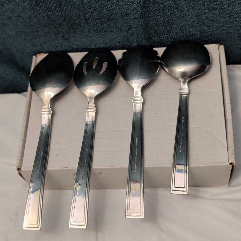 8 Pc HAMPTON SILVERSMITHS PORTFOLIO Serving Set | Glossy Hostess Completer 208