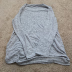 Thyme Honey Blouse Long Sleeve Side Tie Top Gray Heather Knit L