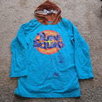Space Jam Taz Boys Hooded Shirt 10 Tune Squad Deep Teal 2021
