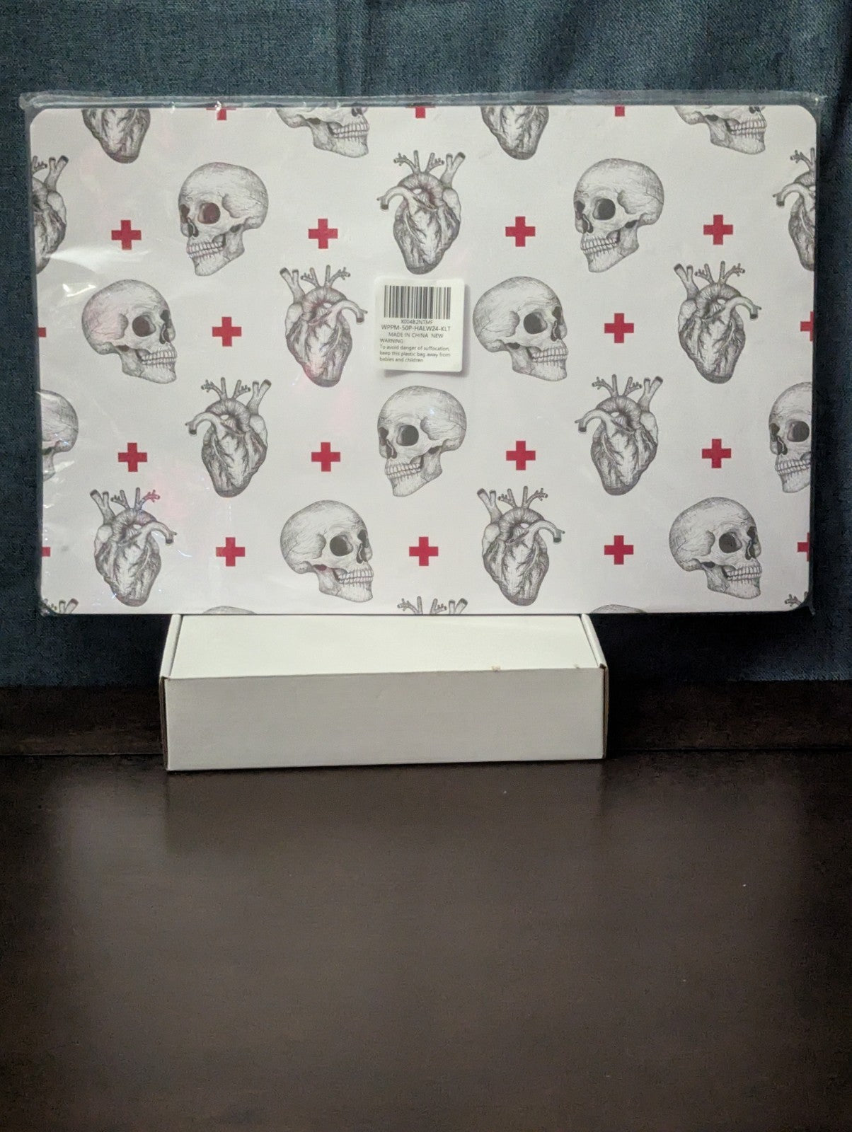 Wrapaholic 50 Anatomical Skull & Heart Paper Placemats | 11x17 Pad | Gothic Medi