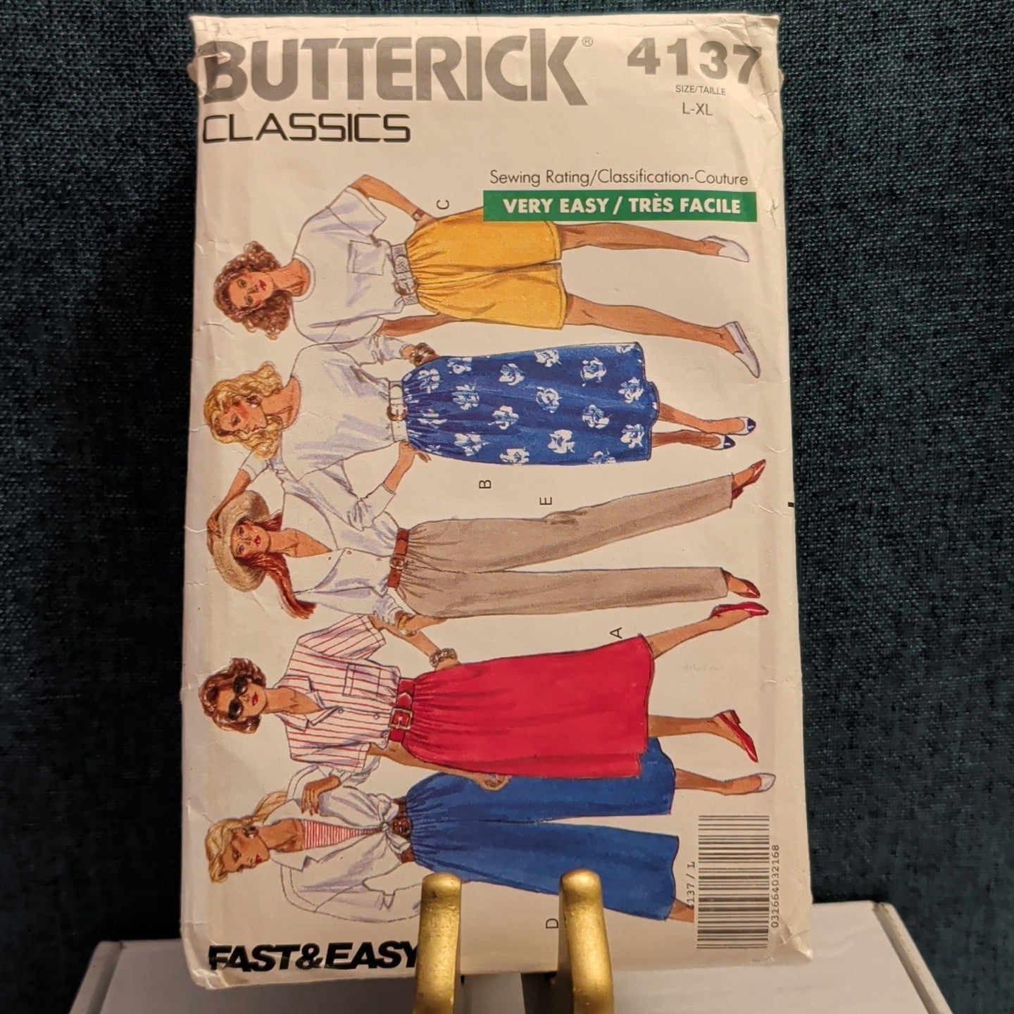 Butterick 4137 Pattern Culottes Dirndl Skirt Pants Shorts 1989 Size L-XL Uncut