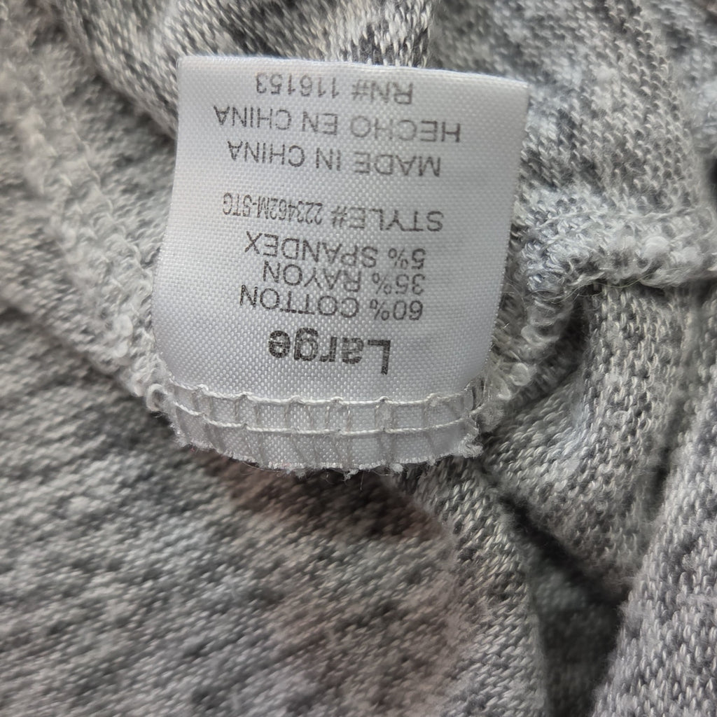 Thyme Honey Blouse Long Sleeve Side Tie Top Gray Heather Knit L