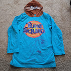 Space Jam Taz Boys Hooded Shirt 10 Tune Squad Deep Teal 2021