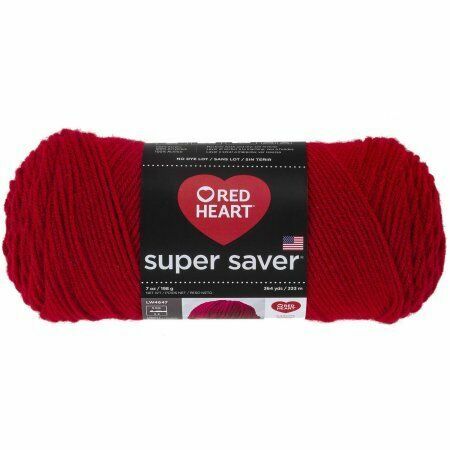 Red Heart Super Saver Cherry Red Yarn Lot 2 Skeins Worsted E300 New & Used