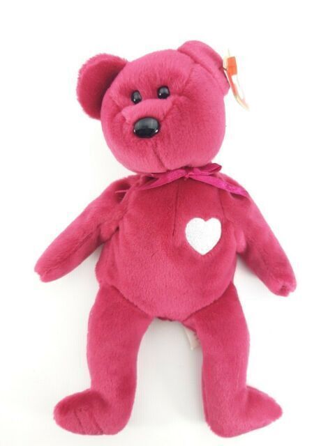Valentina Ty Beanie Baby 1998 Retired Valentine Bear with Tag Protector Vintage